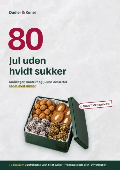 Forsiden af kogebogen: 80 · Jul uden hvidt sukker
